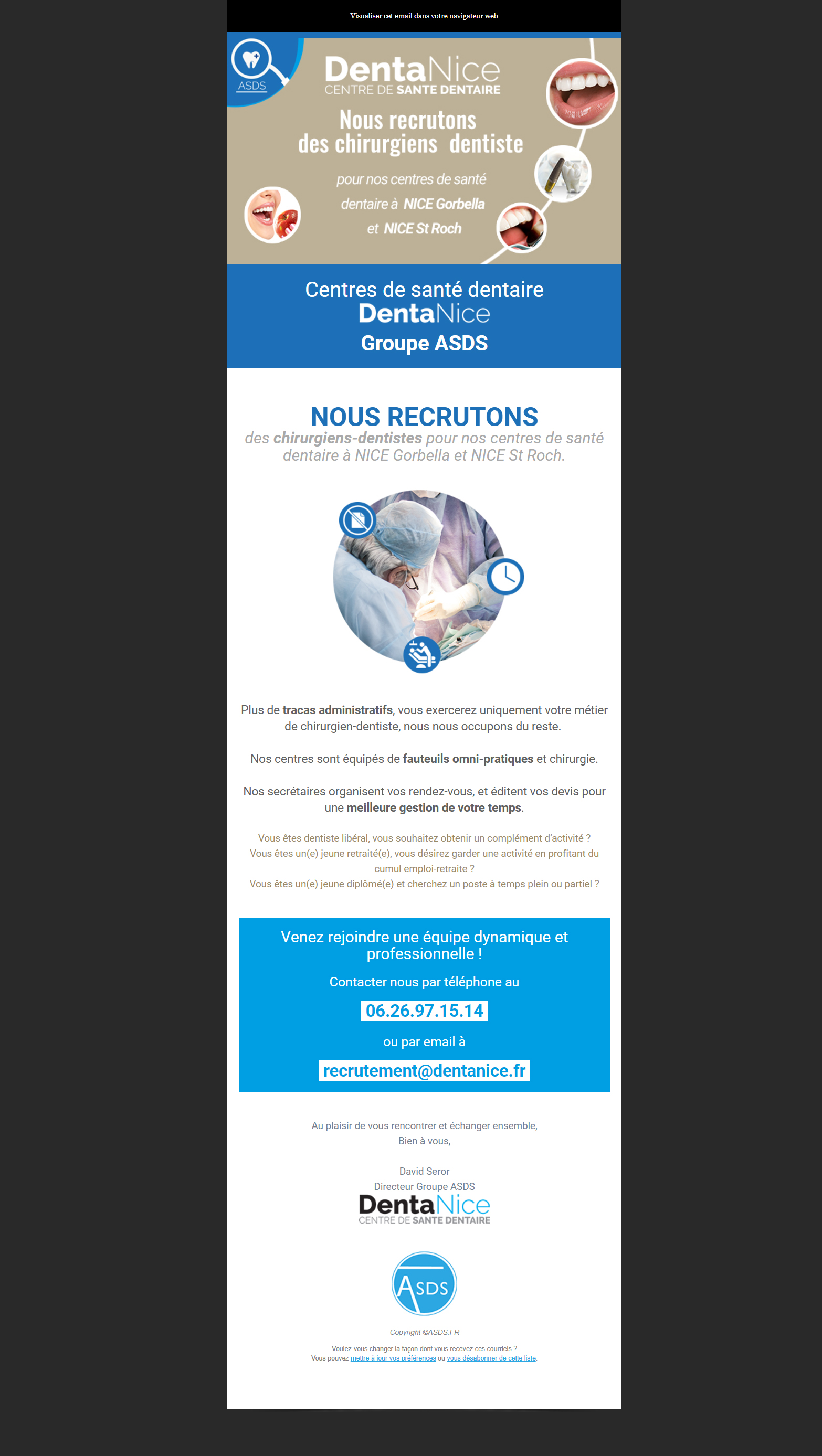 eMailing / Newsletter sur mesure pour le Dr Roche